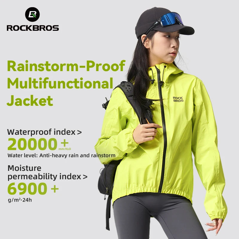 ROCKBROS Cycling Raincoat Lightweight Breathable Waterproof Jacket Hooded Coat Outdoor Sports Hiking Fishing Cycling Clothing