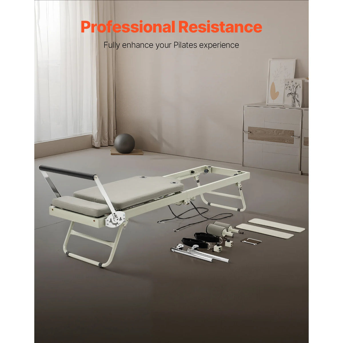 SucceBuy Foldable Pilates Reformer Machine for Home Gym Workouts