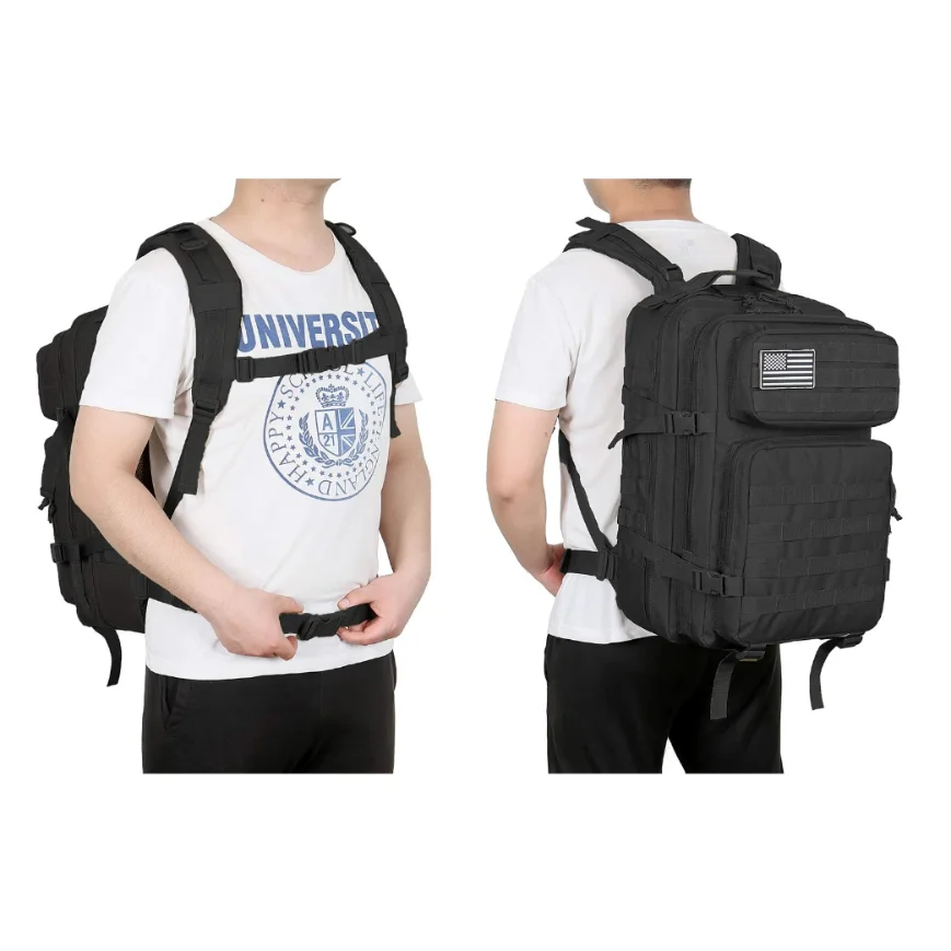 45L Backpack Molle Assault Pack 3 Day Bug Out Bag for Hiking Camping Fitness Daily Work
