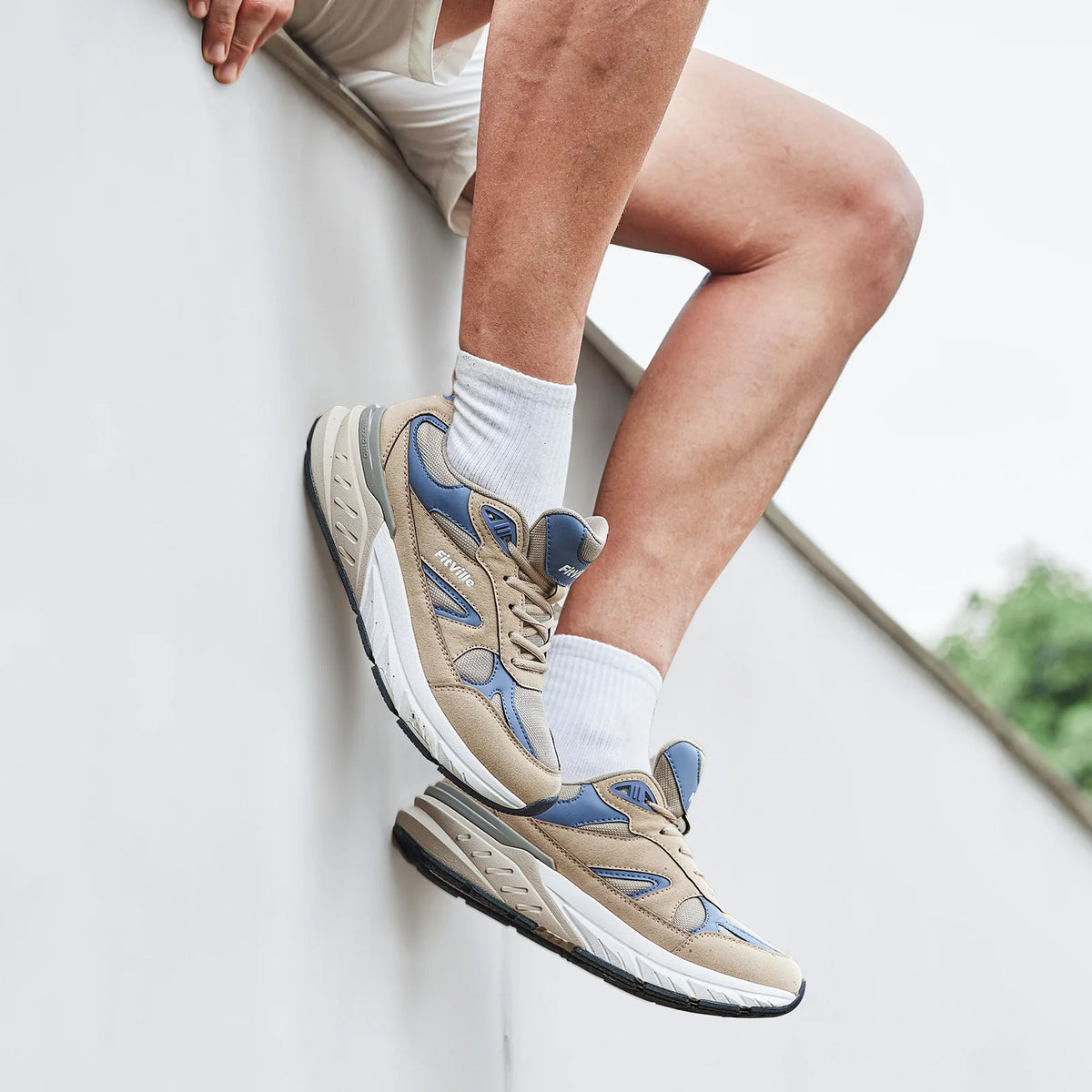 FitVille Mens Walking Shoes With Arch Support For Plantar Fasciitis