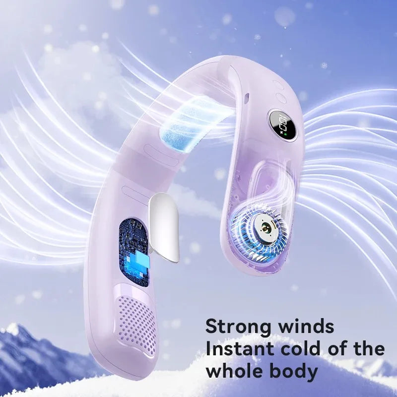 N90 Semiconductor Cooling Neck Fan With Five Speed Bladeless Design