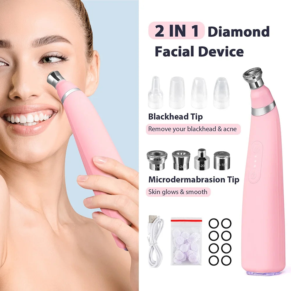 2-in-1 Handheld Skin Polishing Exfoliation Machine Anti-Aging Facial Beauty Deep Cleaning Skin Care