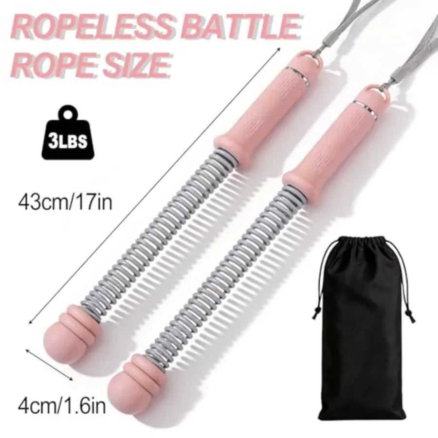 Upgrade Portable Ropel Battle Ropes - Adjustable Weights Cordl Battle Ropes for Home Gym with Training Poster - Battle Rope Sti