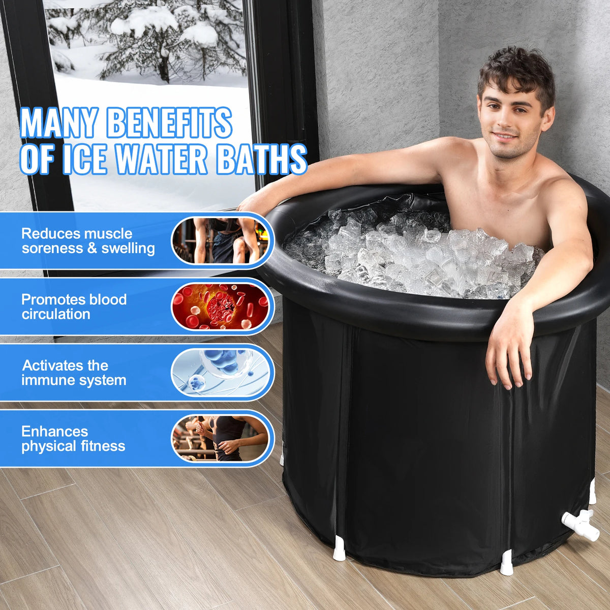 SucceBuy Portable Ice Bath Tub for Cold Water Therapy