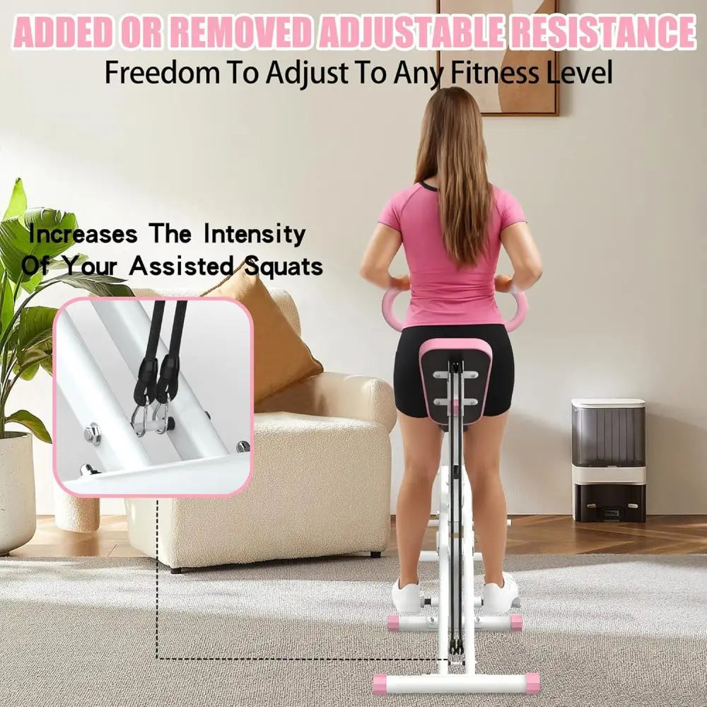 Ye Foldable Squat Machine for Home with Resistance Bands, Assist Trainer for Glutes, Botty, Butt, Thighs, Ab, Back, Leg Press & Hip Thrust in Home Gym Fitness