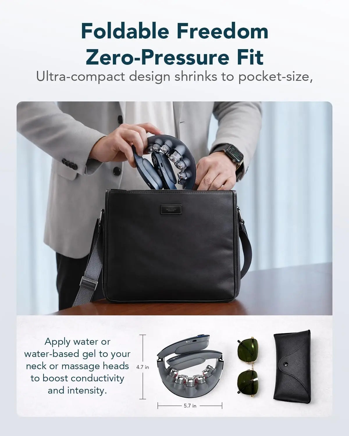 Foldable Neck Massager With Heat And Vibration For Muscle Relief