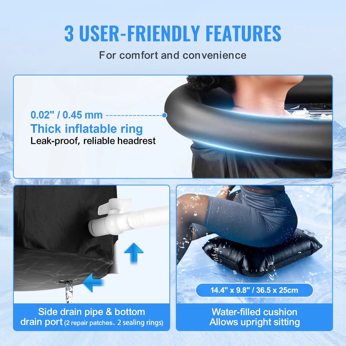 SucceBuy Portable Ice Bath Tub for Cold Water Therapy