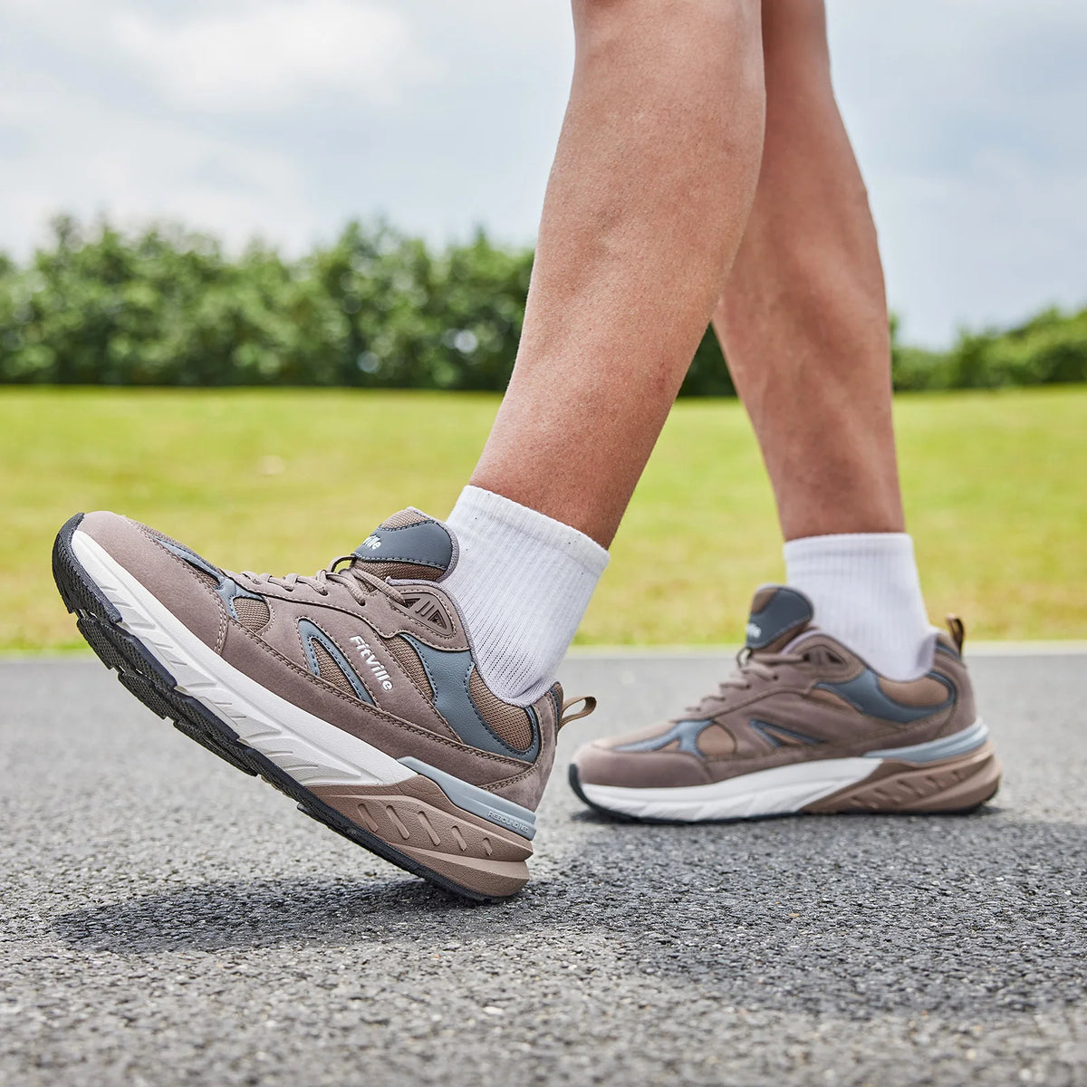 FitVille Mens Walking Shoes With Arch Support For Plantar Fasciitis