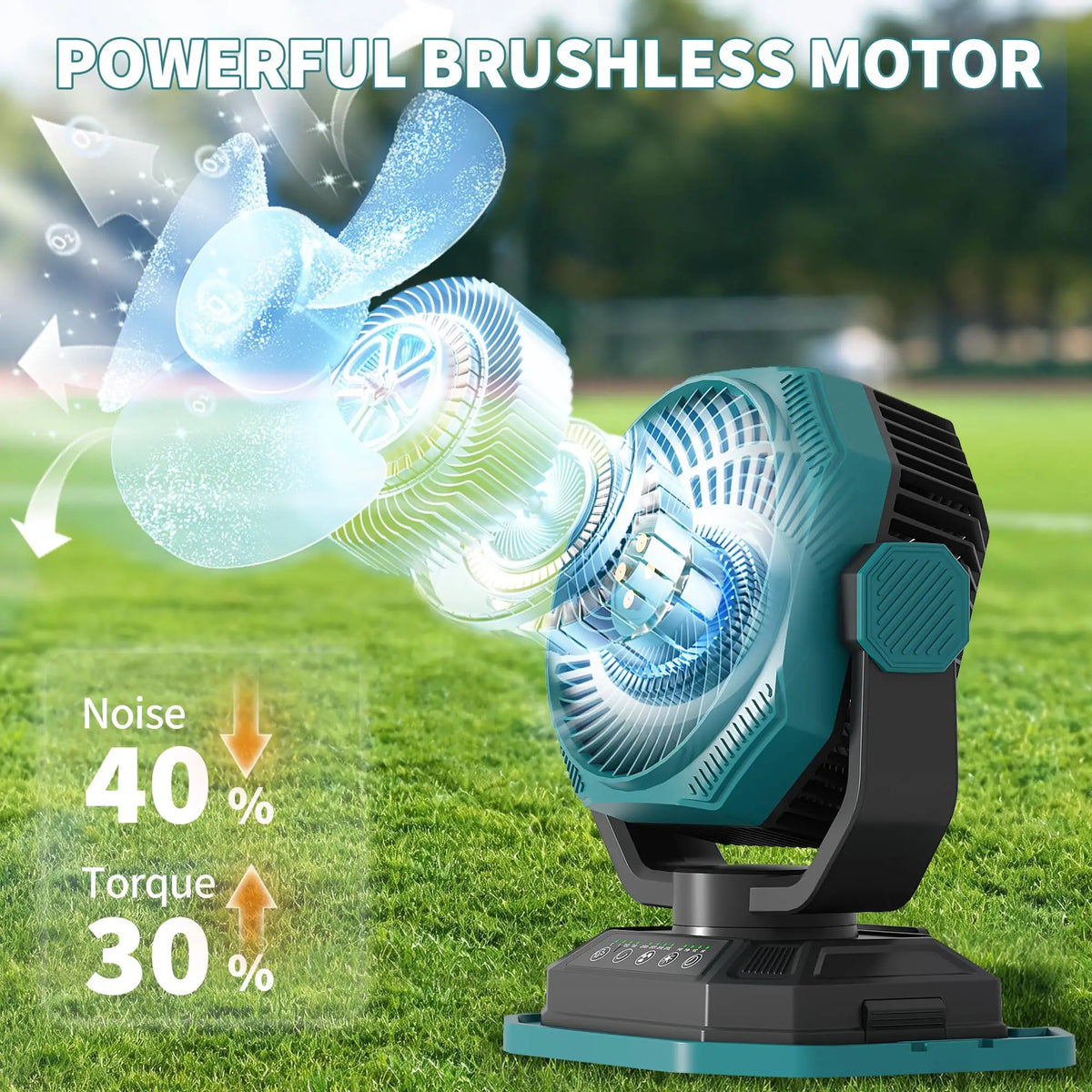 HiMISS Portable Rechargeable Misting Bucket Fan With Remote And Wheels
