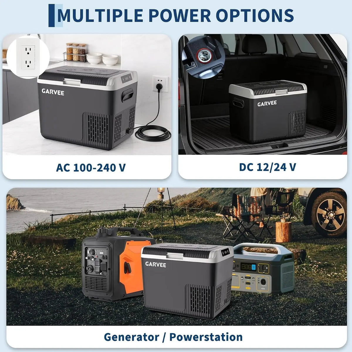19QT Car Refrigerator Portable 12V Compressor Fridge Freezer -4°F to 68°F Electric Cooler 12/24V DC & 110-240V AC for Truck Drivers RV Travelers Campers Road Trips 