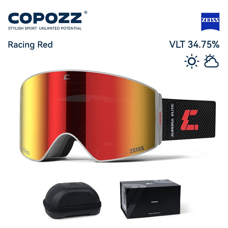 COPOZZ 2026 New ZEISS Lens Professional Ski Goggles Upgraded Magnetic Quick-Change Double Layers Anti-fog UV400 Snow Glasses