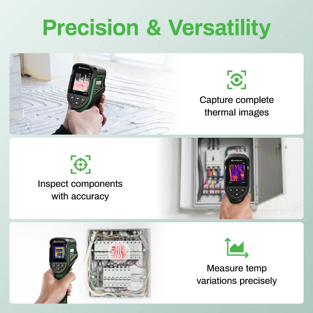 AMPBANK H128 Thermal Imaging Camera Handheld Thermal Camera 240 X 240 TISR Resolution 25 Hz Infrared IP54 Waterproof -4~842℉ Temp Range for Electrical Test HVAC Repair