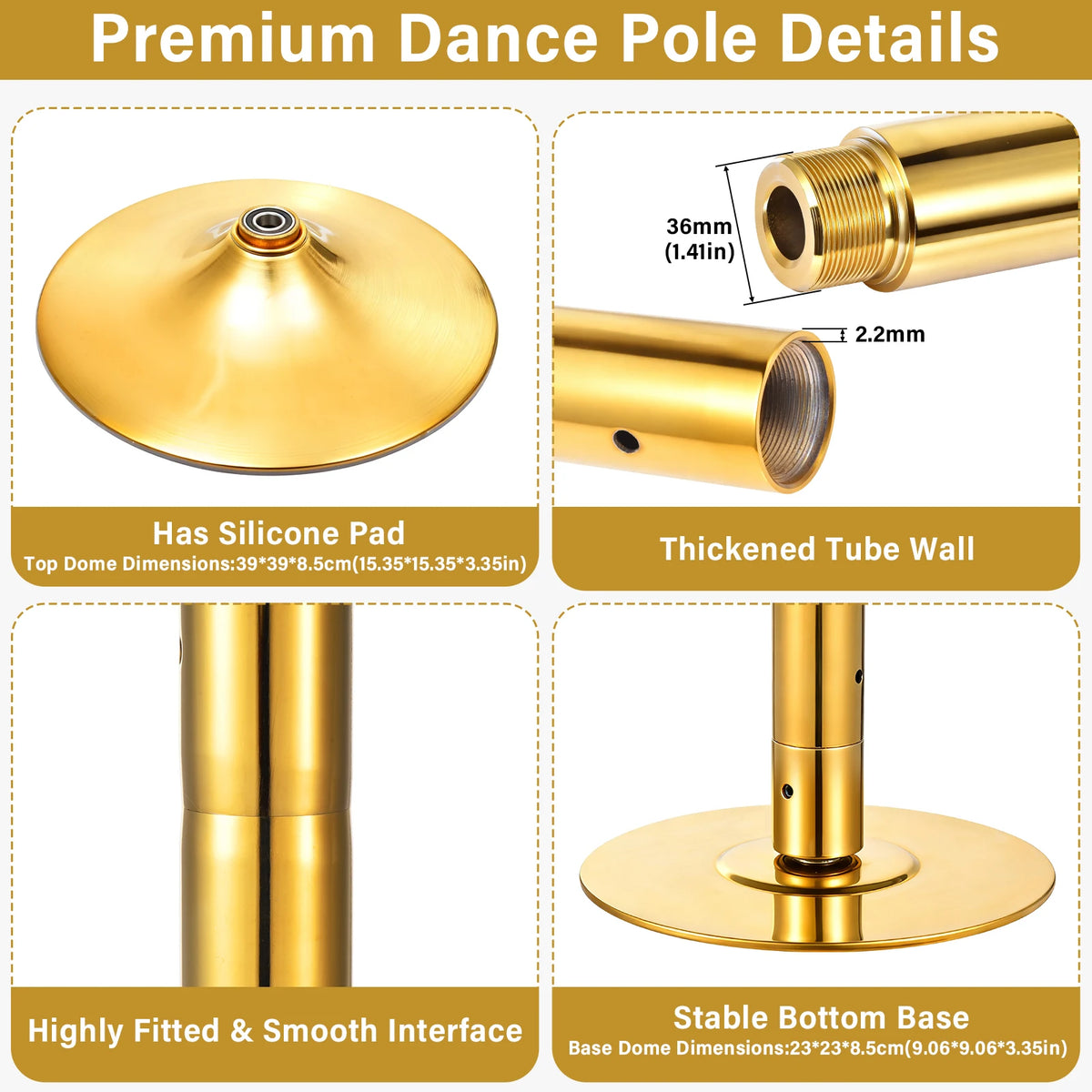 Portable Spinning and Static Dance Pole for Home Fitness