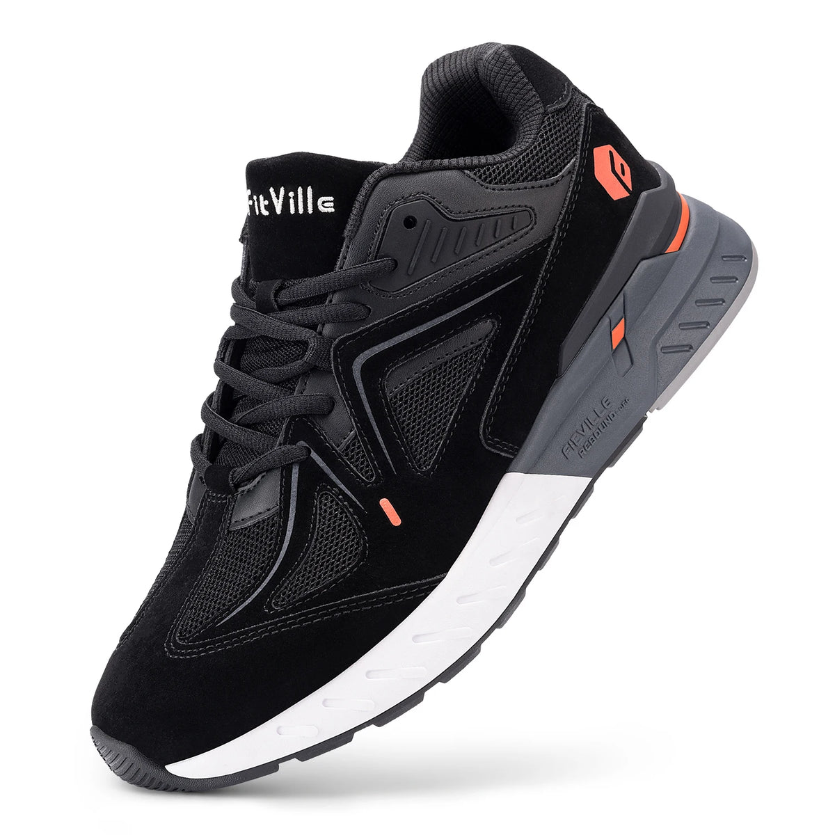 FitVille Men's Walking Shoes With Arch Support And Heel Relief