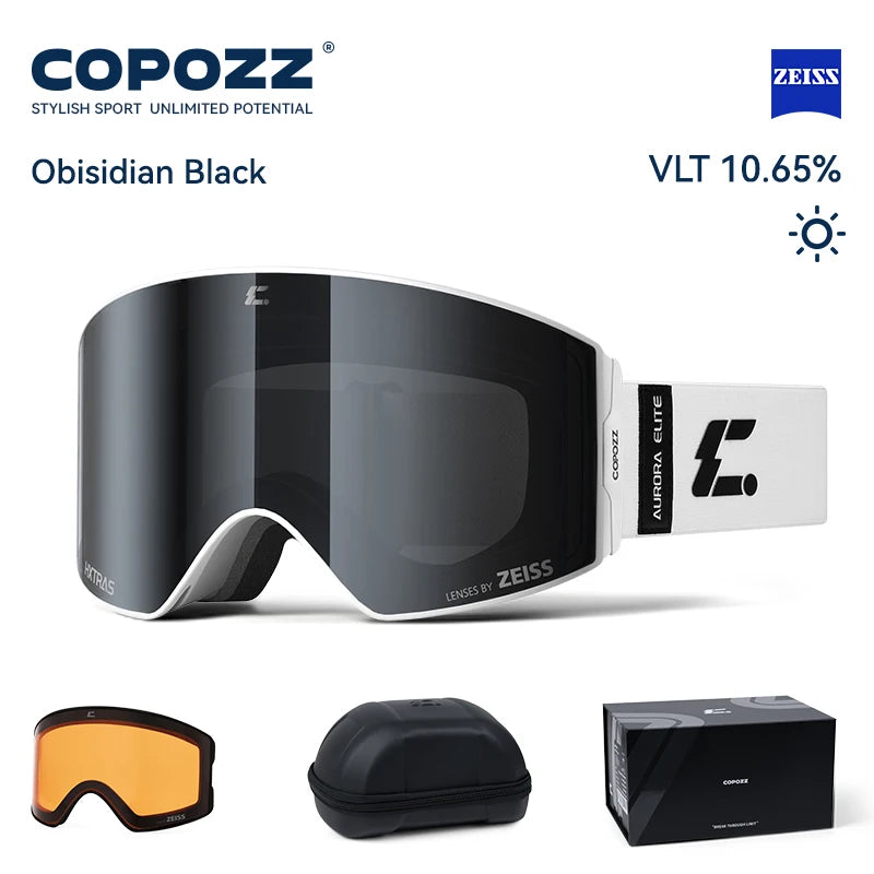 COPOZZ 2026 New ZEISS Lens Professional Ski Goggles Upgraded Magnetic Quick-Change Double Layers Anti-fog UV400 Snow Glasses