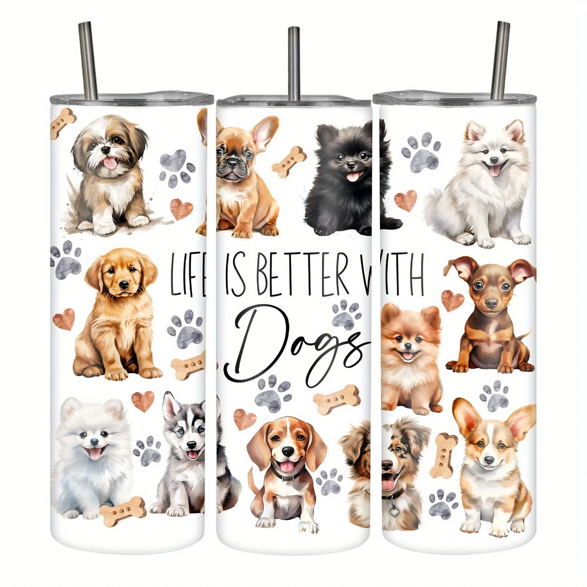1pc/20oz/590ml/Funny Pets Dog Tumbler,Travel Mug Gift for Dog Lover, Father's Day Birthday Gift for Dad Mom Friend Sister,Dog Owner Gifts, Dog Gifts for Women, Dog Themed Gifts,Insulated Travel Coffee Mug,Birthday Gift Christ