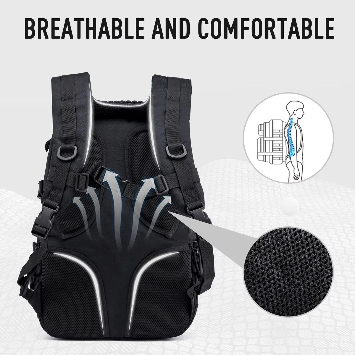 Military Tactical Backpack,Sturdy Work & Molle Laptops Rucksack,Army Assault Pack For Hiking Camping Travel Fishing Gym