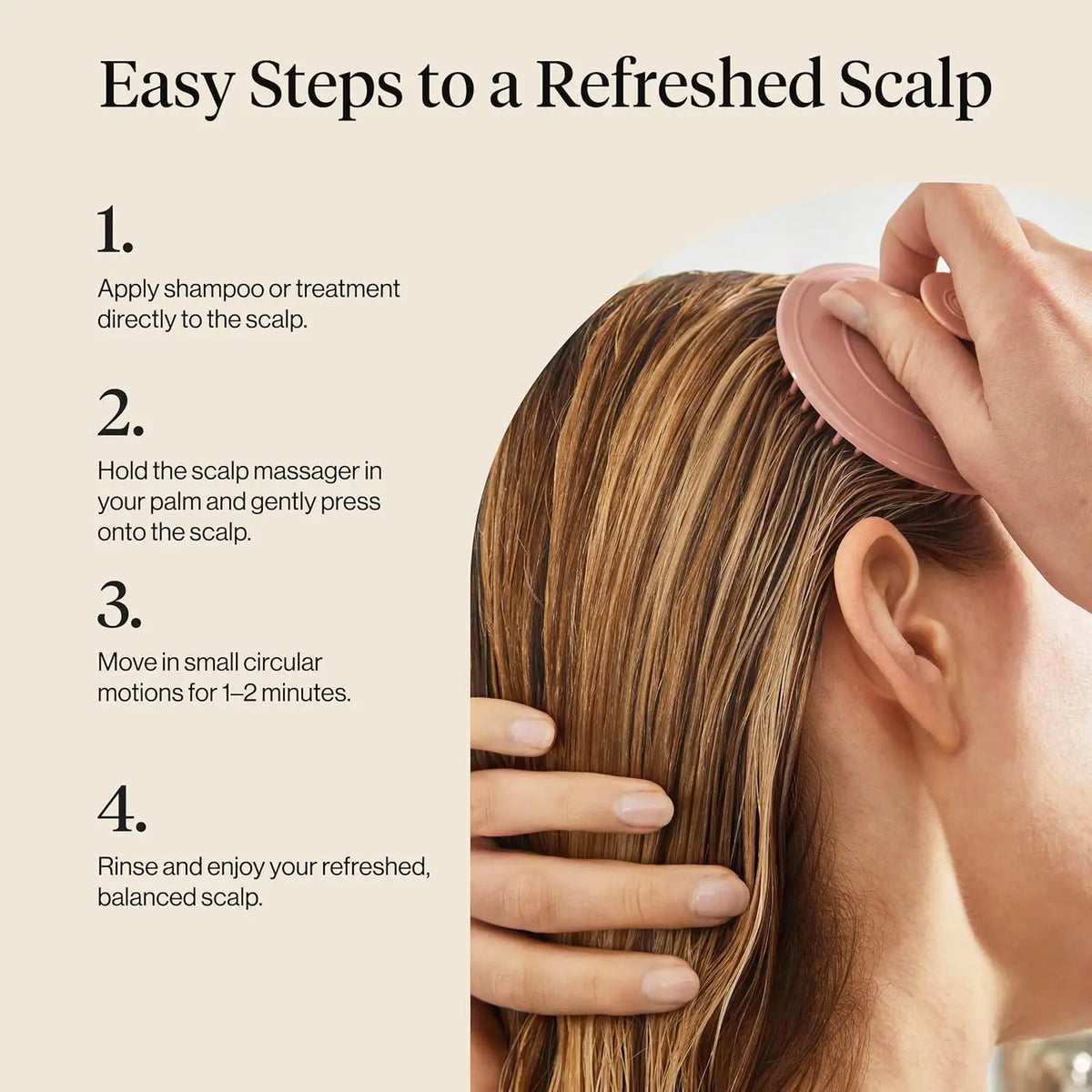 Scalp Massager for Hair Care - Scalp Scrubber, Shampoo Brush & Exfoliator for Scalps- Hair Scrubber for Relaxing Bath - Terracot