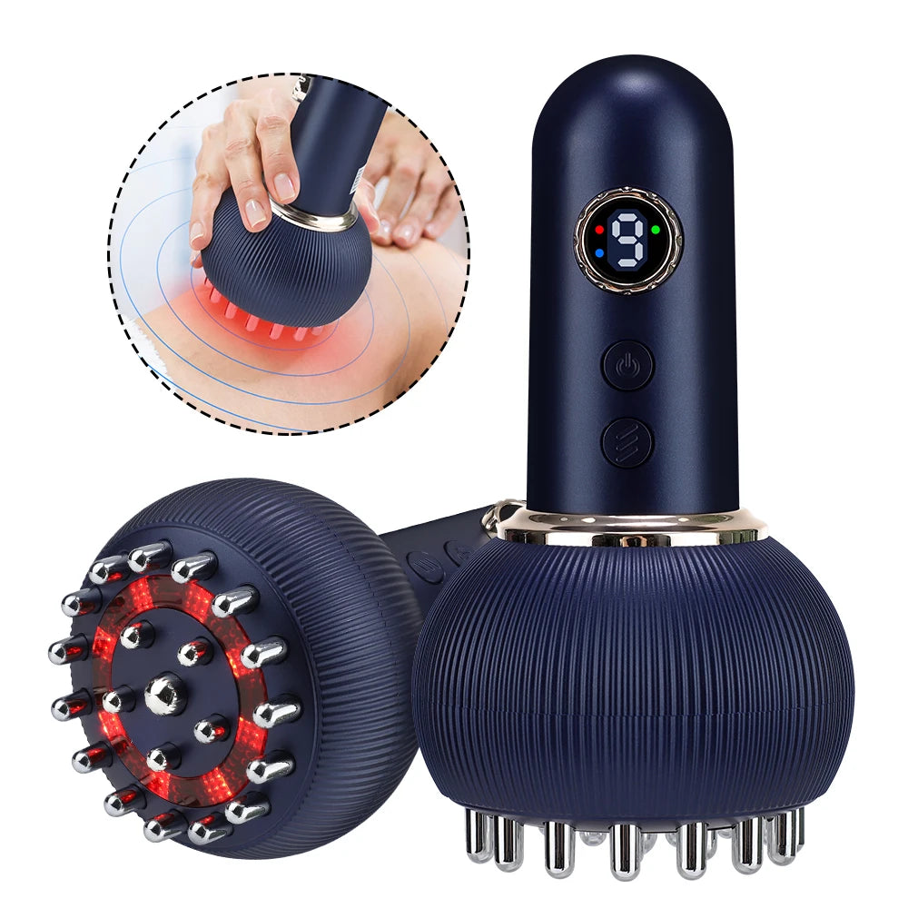 Hailicare Heated Rechargeable Body Massage Brush With Microcurrent Guasha