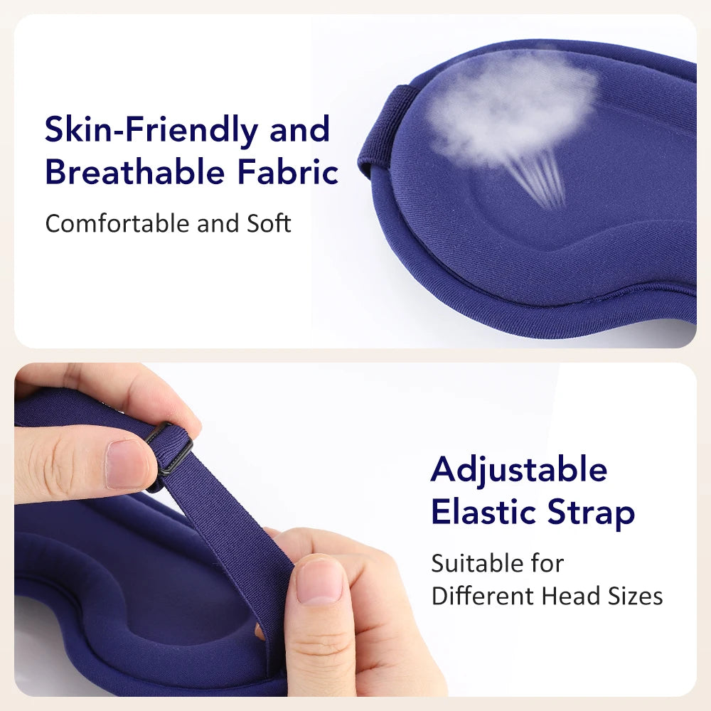 Heated Eye Massager Mask, 5 Temperature Settings 6 Vibration Intensities, 3D Shaped Relaxation Sleep Mask with Smart Timer