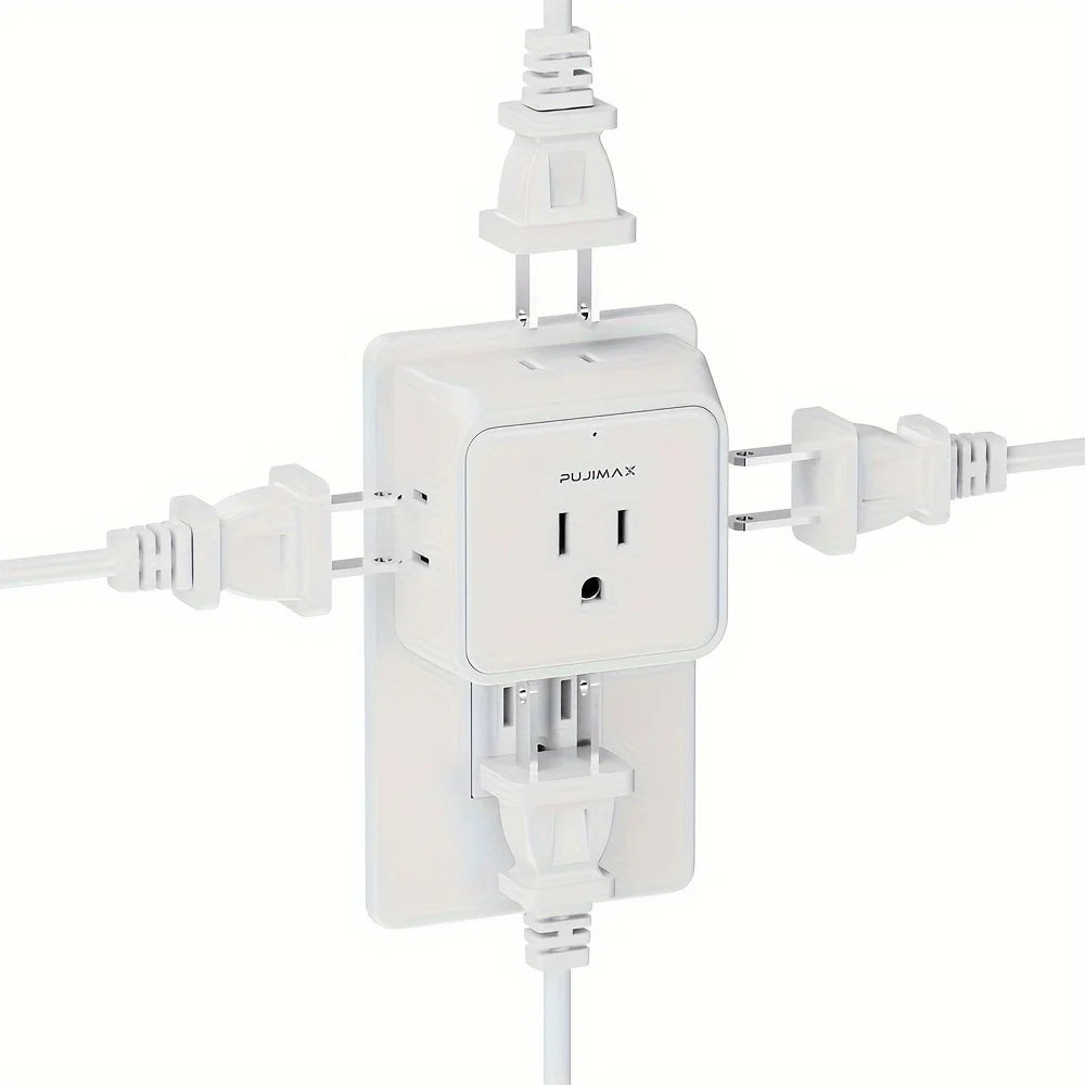 PUJIMAX Five Outlet US Plug Adapter Electrical Socket Splitter