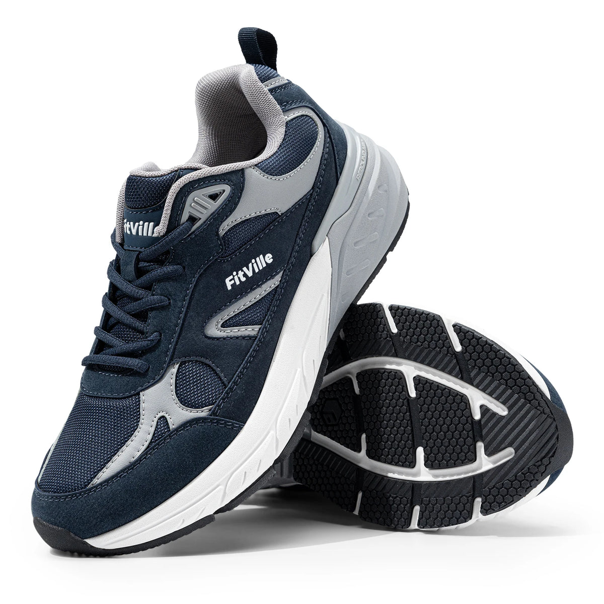 FitVille Mens Walking Shoes With Arch Support For Plantar Fasciitis