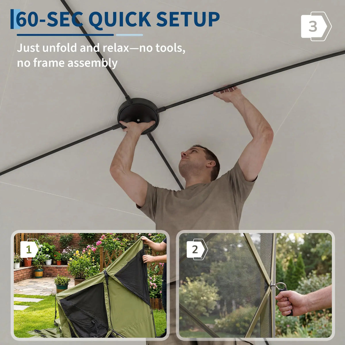Spacious 8x8FT 11x11FT 12x12FT 6-Sided Pop-Up Shelter Screen Tent – Mesh Panels, Portable Hexagon Bug Shelter for Camping, Backyard, Patio – Easy Setup