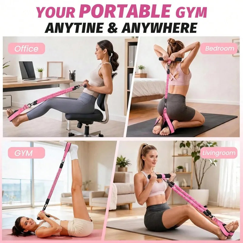 Upgrade Multifunction Pedal Resistance Band Workout Set, Elastic Pull Rope with Handles, Door Anchor & Foot Loops, Full‑Body Home Fitness Training Kit for Abdomen Waist Arm Leg, Pilates Equipment with Storage Bag