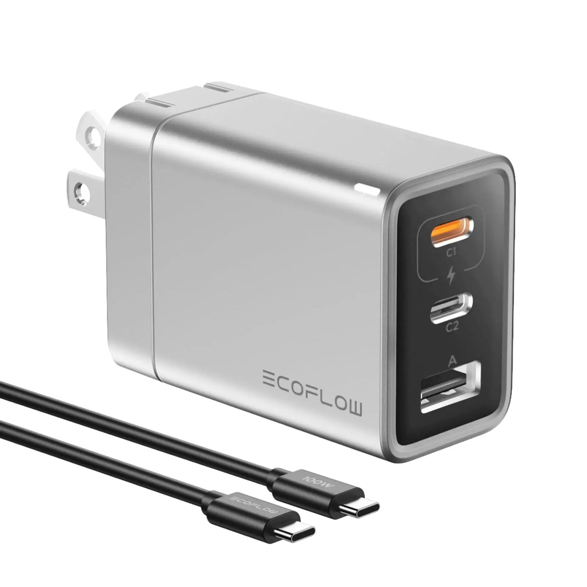 EcoFlow GaN USB C Charger With Foldable Plug For Devices