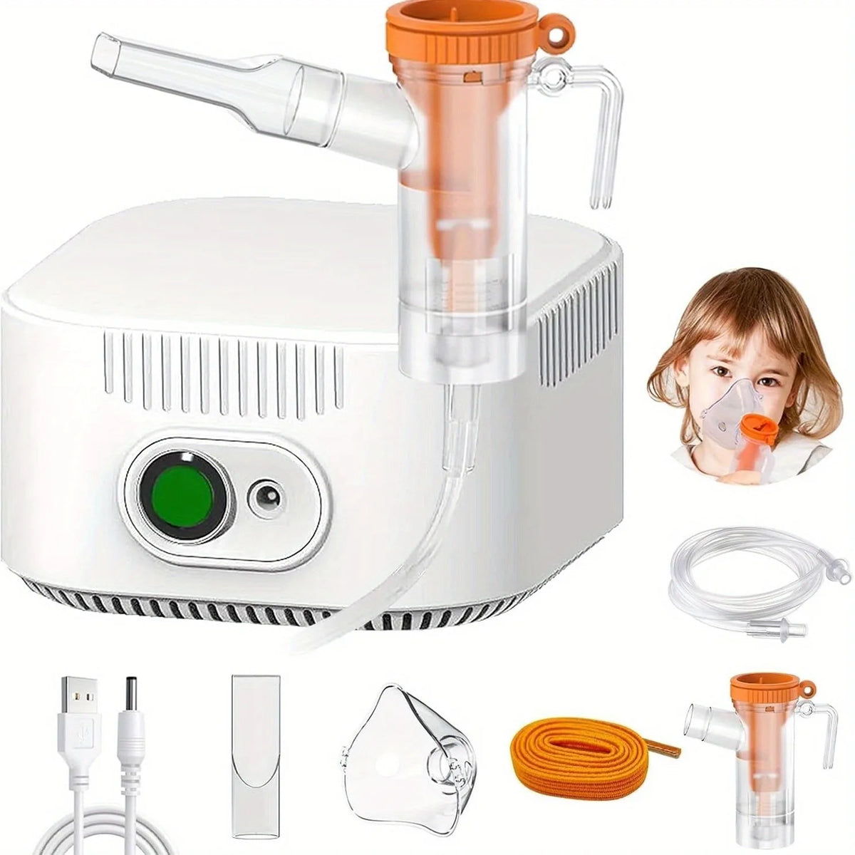 Compressor Nebulizer Oxygen Inhalation Device Mini Silent Steam Nasal Humidifier Inhaler Tools Portable Nebulizer Set Mouthpiece