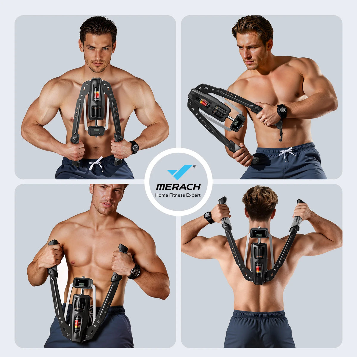 MERACH Adjustable Hydraulic Arm Trainer With Digital Rep Counter