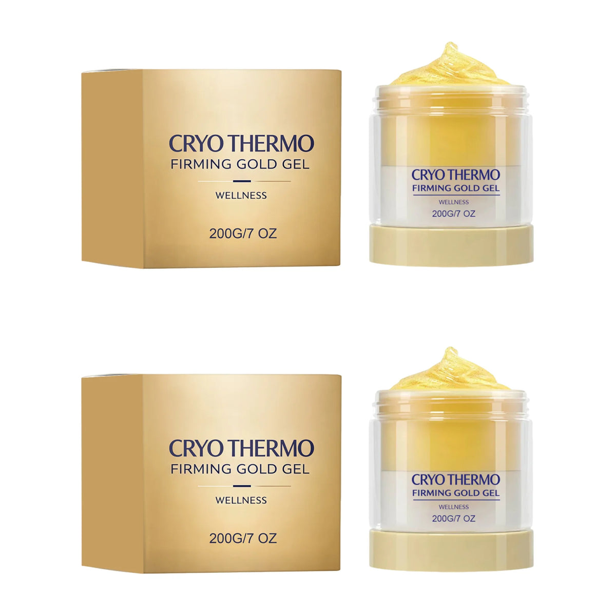 Cryo Thermo Firming Gold Gel Aloe Vera Extract Firms Skin Soothe Moisturize Promote Circulation Lift Sagging Boost Elasticity Lightweight Deep Hydration Body Care Cream