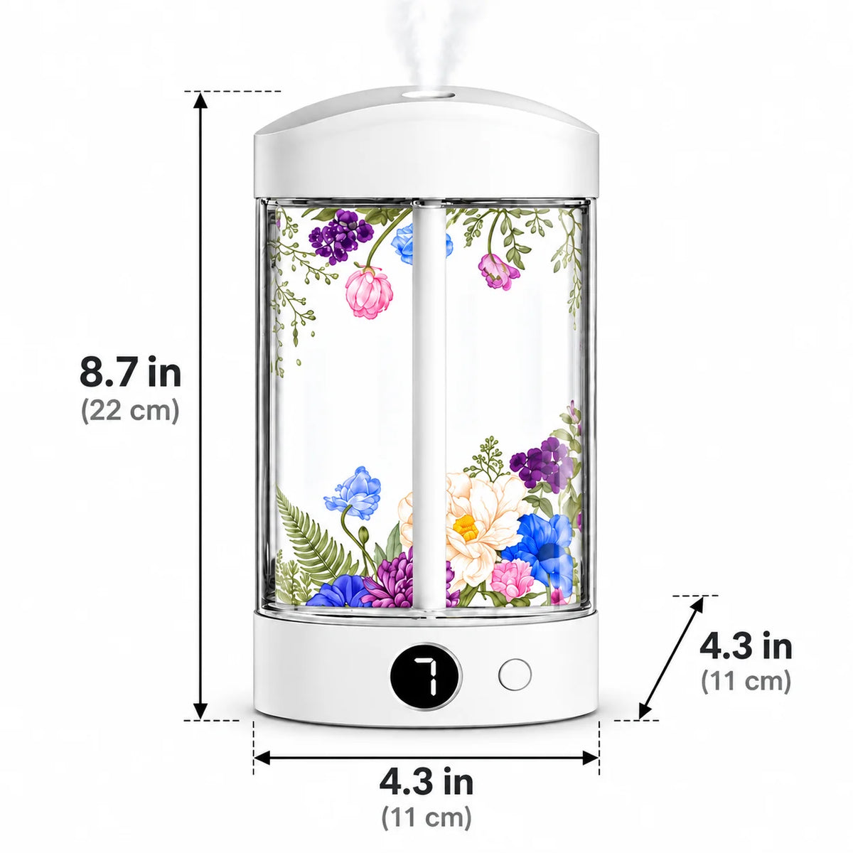 Mini Desktop Humidifier with Digital Display, Fine Mist, Quiet Operation & Ambient Light for Bedroom Office, Machine Only