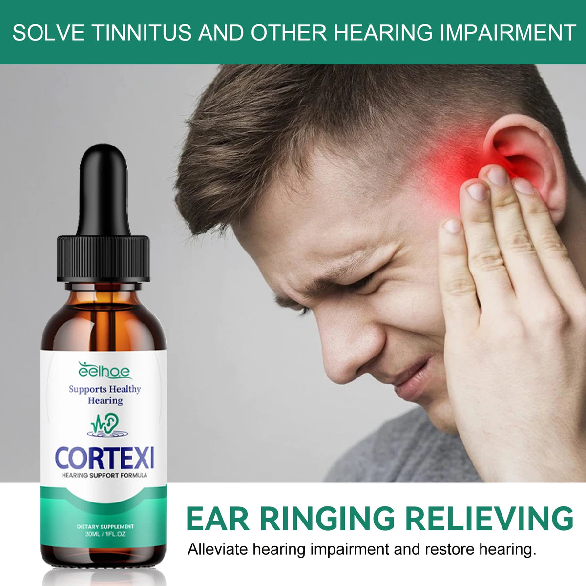 Tinnitus Ear Drops Relieve Ear Ringing Improve Hearing Clean Earwax Alleviate Tinnitus Earache Itchy Gentle Formula Ear Care Drops