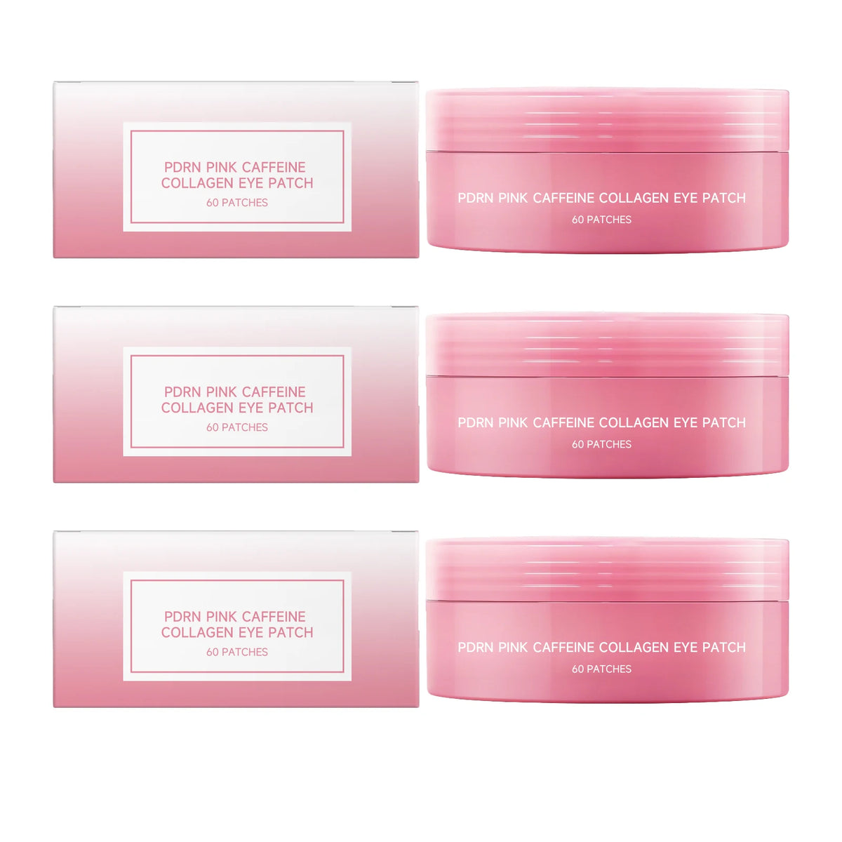 Pink PDRN Collagen Eye Patches Mask Anti Dark Circles Wrinkles Fine Lines Moisturizing Brightening Firming Lift Puffy Bags Under Eye Care
