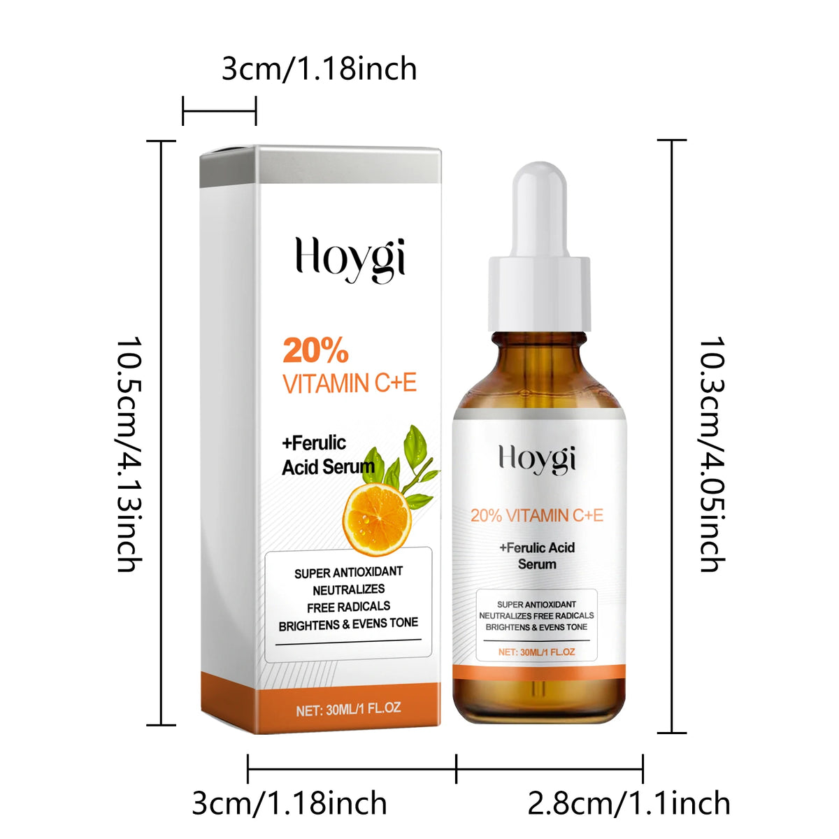 30ML Vitamin C+E Face Serum Deep Moisturizing Improve Skin Texture Enhance Smoothness Nourishing Pores Anti-oxidant Non-greasy Face Serum
