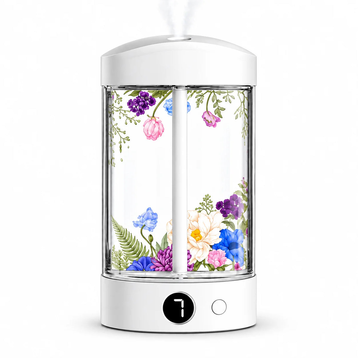 Mini Desktop Humidifier with Digital Display, Fine Mist, Quiet Operation & Ambient Light for Bedroom Office, Machine Only