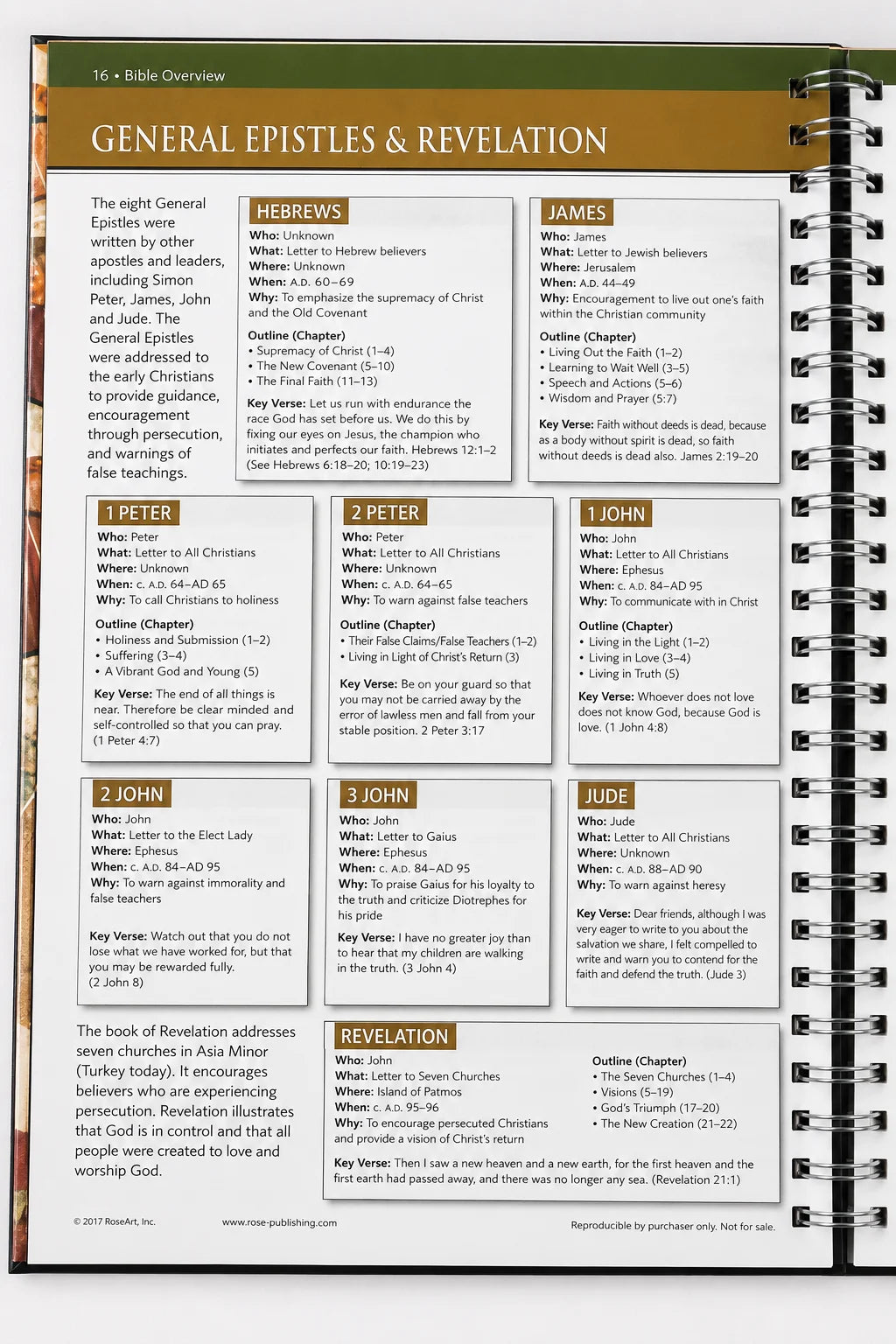 Bible Study Reference Book, Bible Charts Maps Timeline, Christian Visual Guide, Spiral Bound Study Book