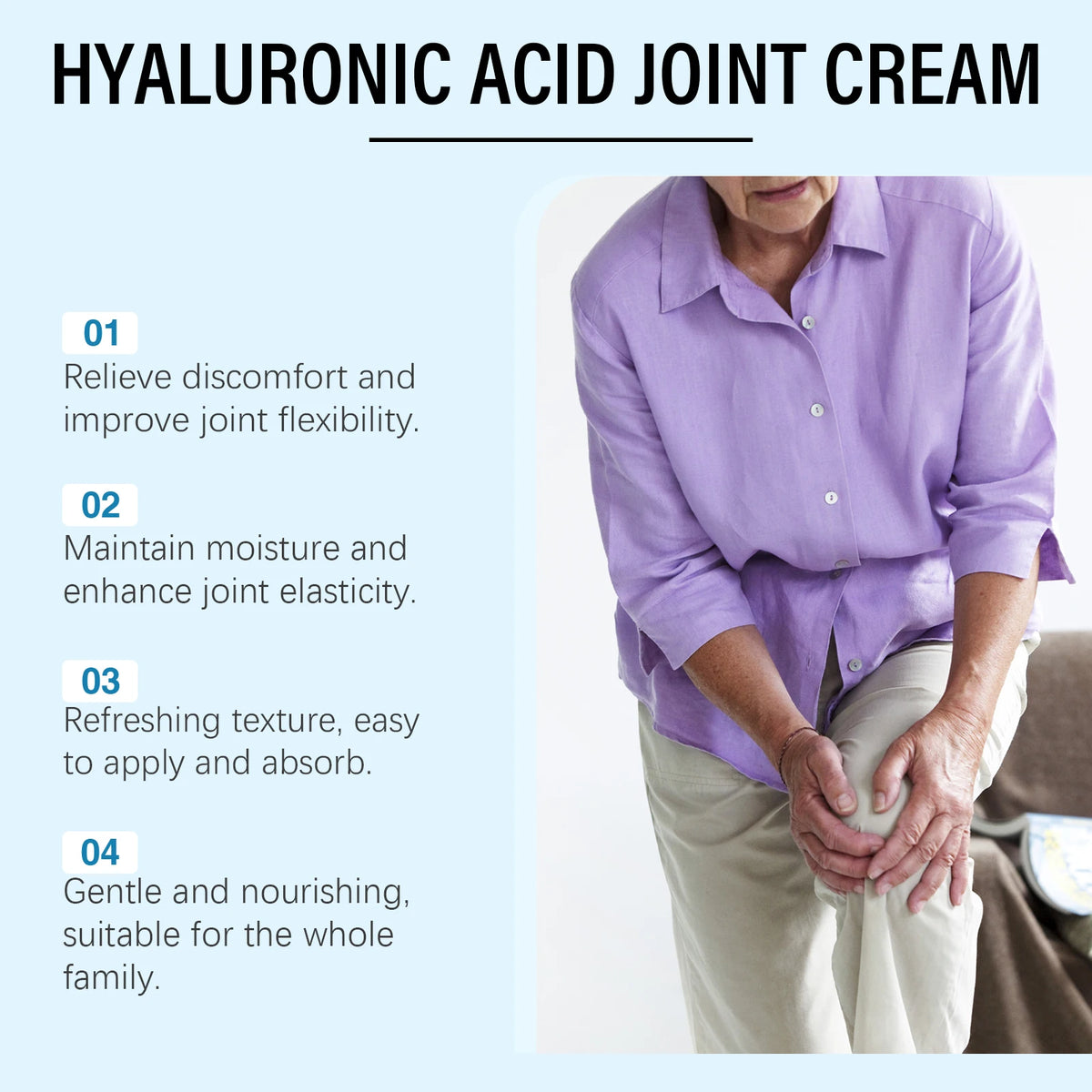 Hyaluronic Acid Joint Cream Ginger Extract Supports Flexibility Enhances Elasticity Nourishes Skin Promotes Comfort Soothing Daily Body Care Massage Balm