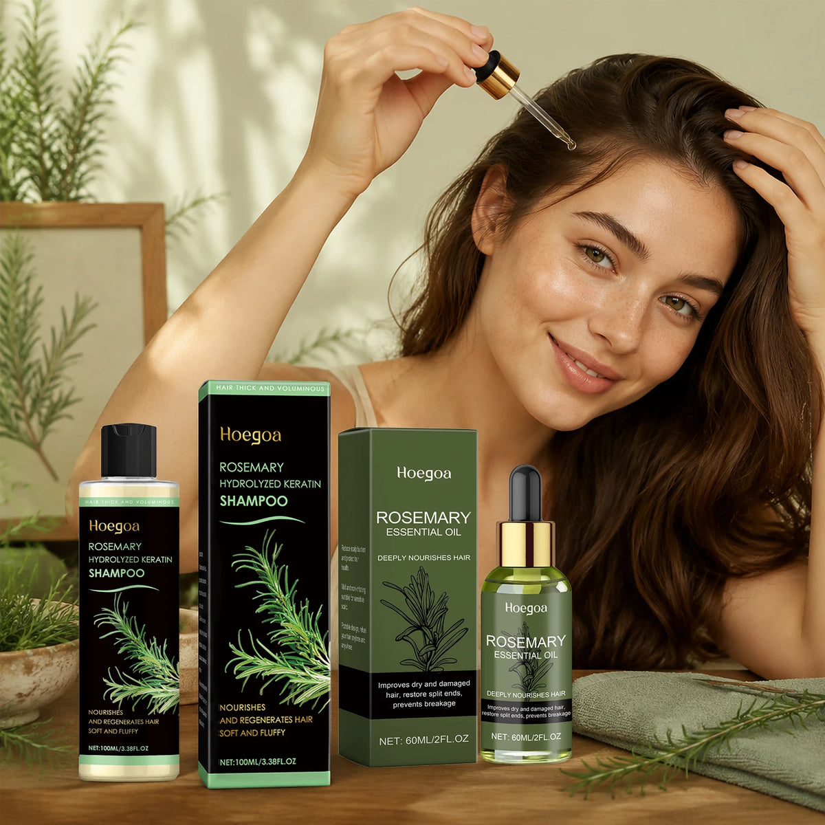 Rosemary Hair Care Set Relieve Scalp Itching Reduce Dandruff Oil Control Deep Nourishing Repair Split Ends Hair Care Products