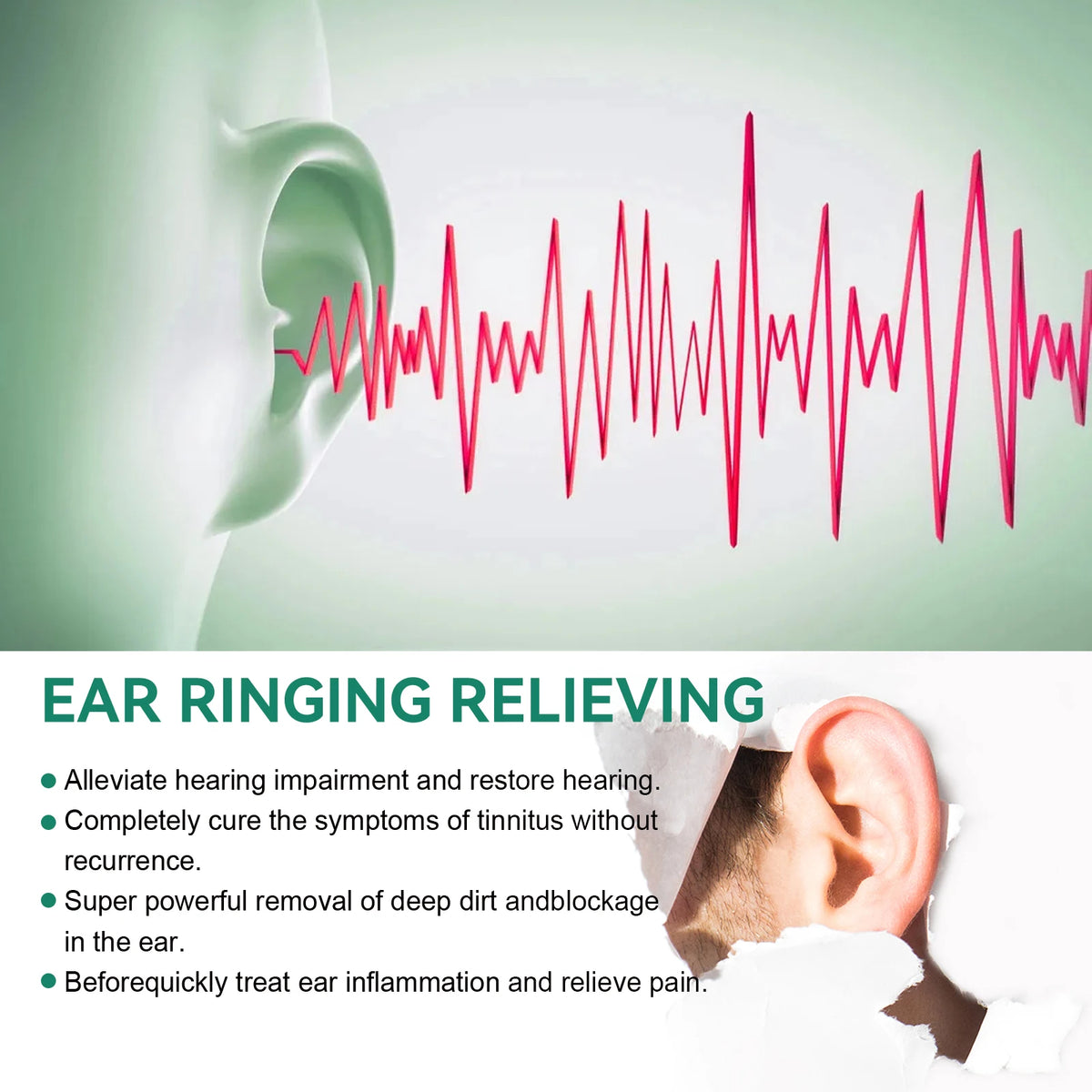 Tinnitus Ear Drops Relieve Ear Ringing Improve Hearing Clean Earwax Alleviate Tinnitus Earache Itchy Gentle Formula Ear Care Drops