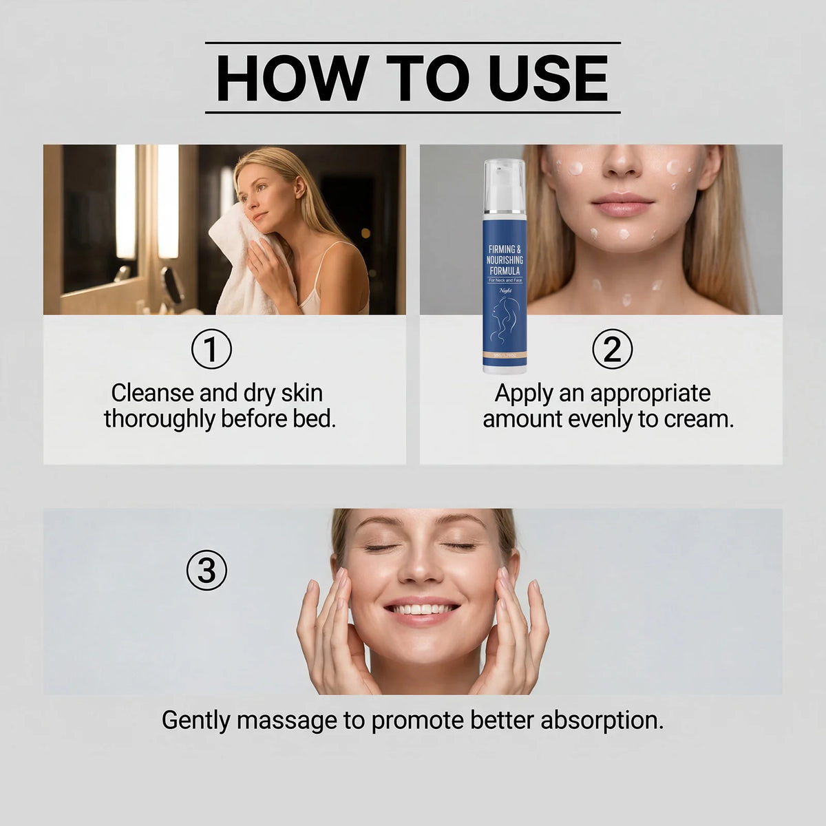 50G Night Face Cream Gentle Formula Moisturizing Improve Skin Texture Lightweight Smoothing Non-greasy Firming Daily Facial Lotion for Neck & Face