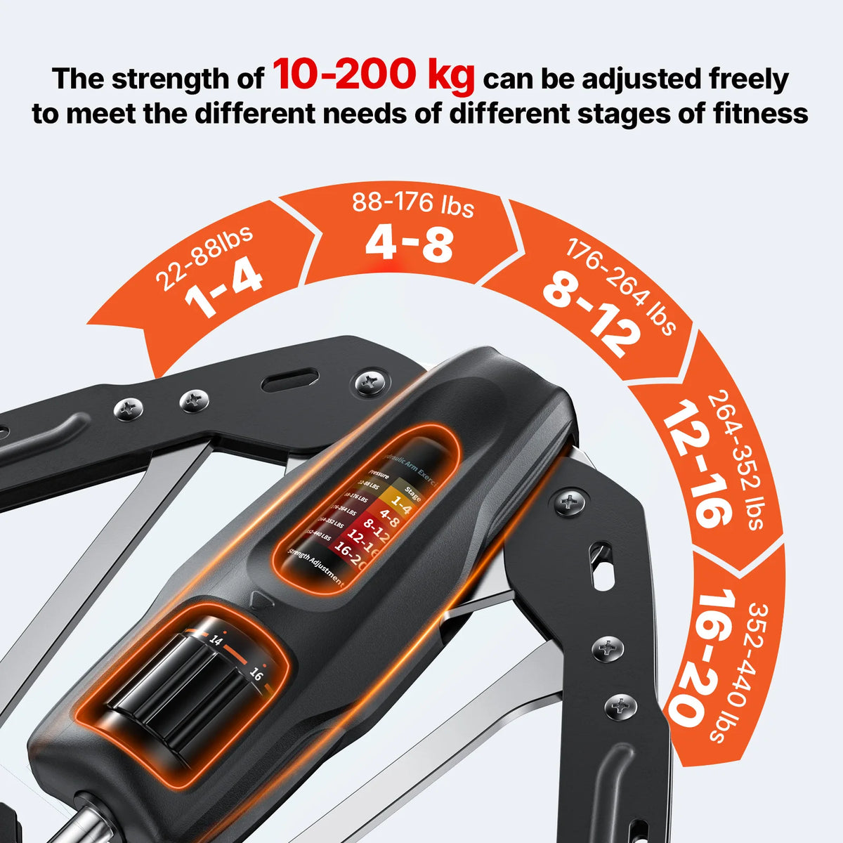 MERACH Adjustable Hydraulic Arm Trainer With Digital Rep Counter