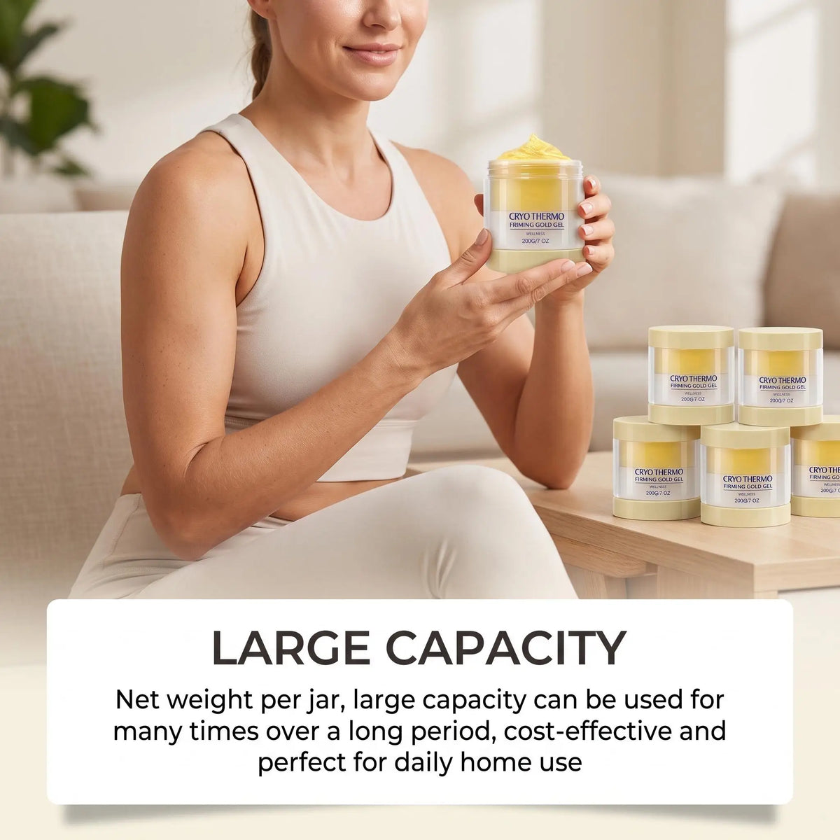 Cryo Thermo Firming Gold Gel Aloe Vera Extract Firms Skin Soothe Moisturize Promote Circulation Lift Sagging Boost Elasticity Lightweight Deep Hydration Body Care Cream
