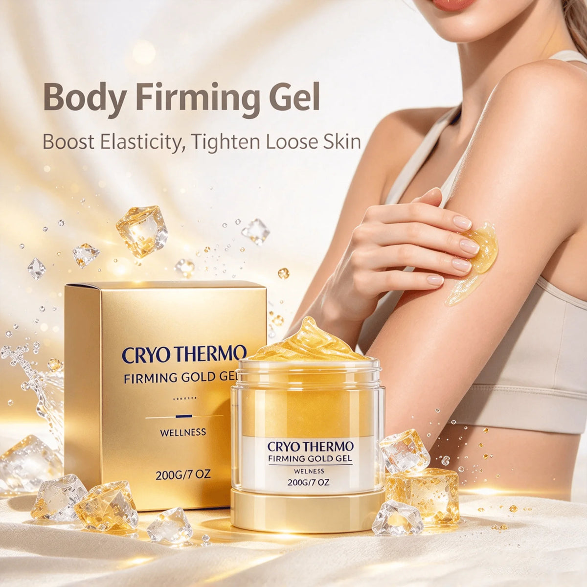 Cryo Thermo Firming Gold Gel Aloe Vera Extract Firms Skin Soothe Moisturize Promote Circulation Lift Sagging Boost Elasticity Lightweight Deep Hydration Body Care Cream