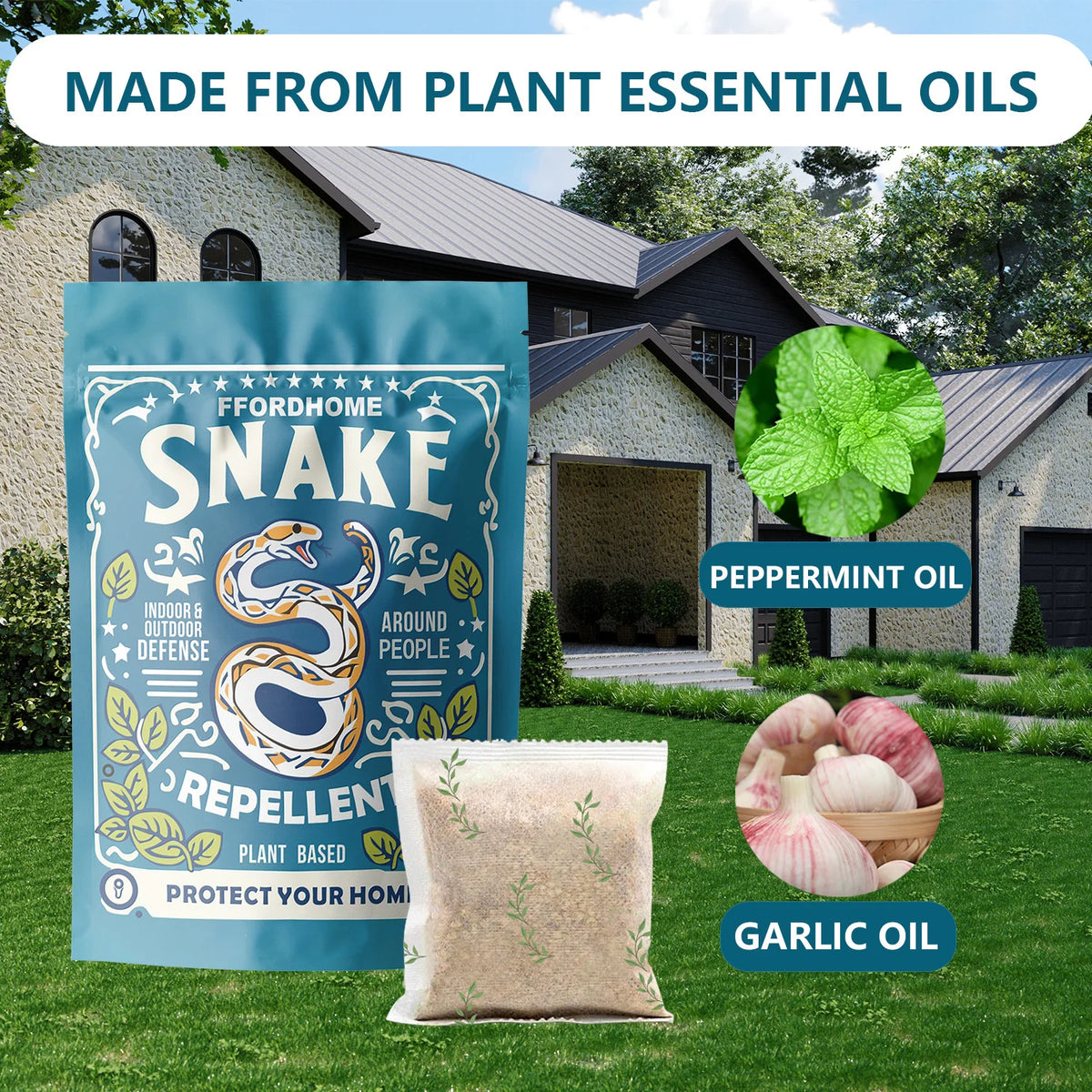 Outdoor Snake Repellent Pouches for Yard, Garden, Garage and Home