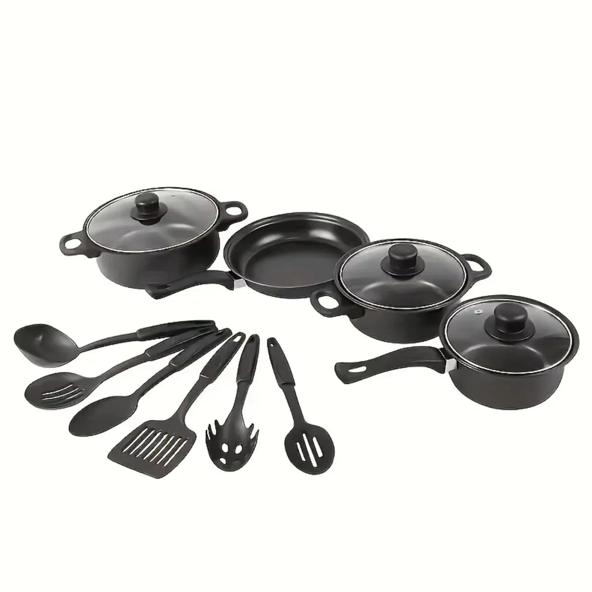 13PCS Nonstick Cookware Set, Induction Compatible Pots and Pans Set with Frying Pan & Utensils for Kitchen Cooking & Camping