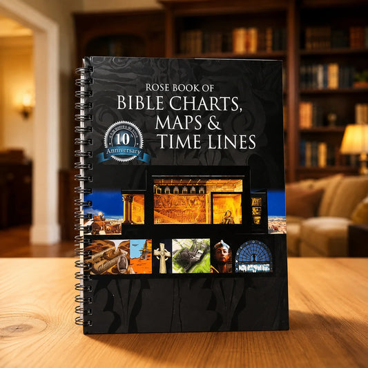 Bible Study Reference Book, Bible Charts Maps Timeline, Christian Visual Guide, Spiral Bound Study Book
