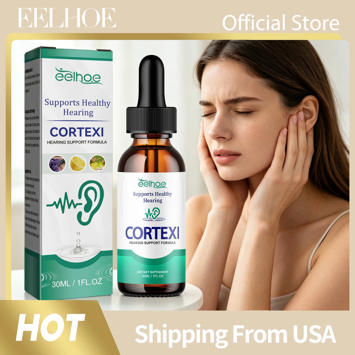 Tinnitus Ear Drops Relieve Ear Ringing Improve Hearing Clean Earwax Alleviate Tinnitus Earache Itchy Gentle Formula Ear Care Drops