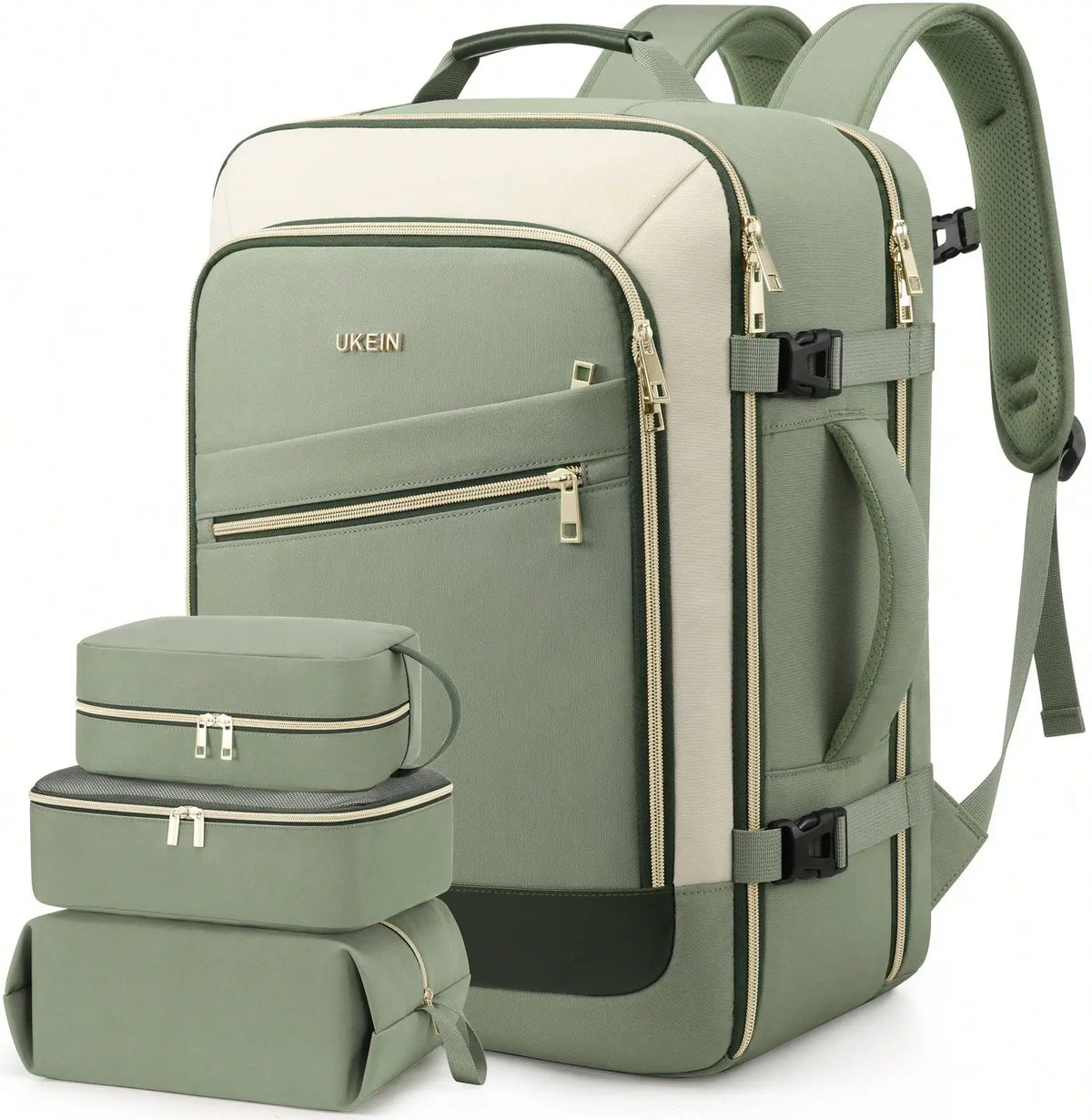 40L Travel Backpack For Women, Carry On Bag Flight Approved, Waterproof Backpack With 3 Packing Cubes, Weekender Personal Item Bags For Airplane Travel Essentials, TSA Approved